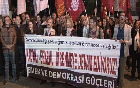 Galatasarayda kadınlı erkekli protesto