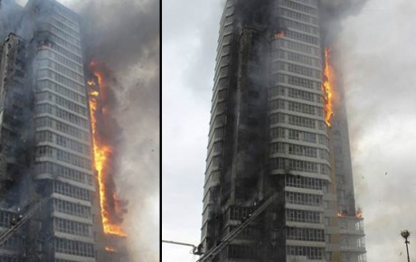 Sibiryada 25 katlı bina alev alev yandı