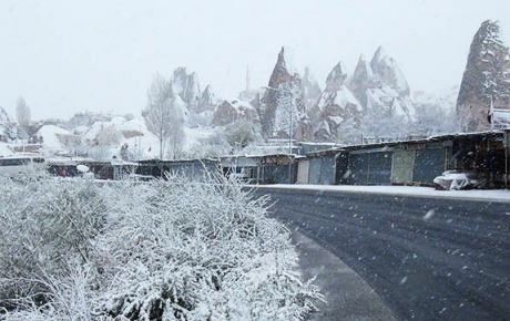 Kapadokyaya ilk kar yağdı