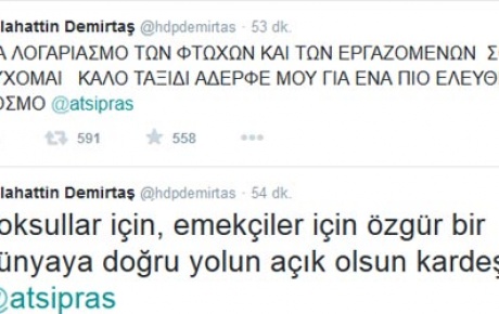 Demirtaşdan Yunanca tweet !