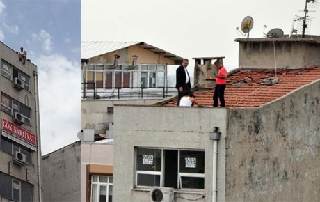 Başkan da çatıya çıktı, atlamaktan vazgeçti