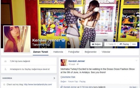 Kendall Jennerdan Merhaba Türkiye mesajı