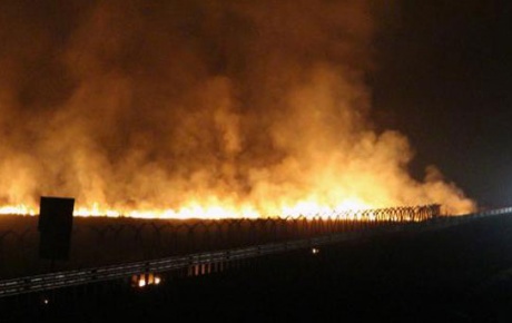 Suriye sınırında korkutan yangın