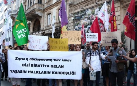 HDPden Yunan hükümetine destek eylemi
