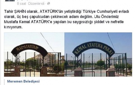 İzmirde Atatürke saygısızlık