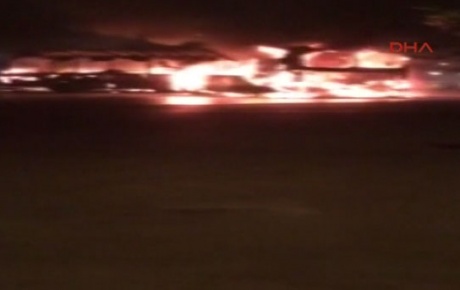 Yer: Ataşehir, belediye otobüsü yaktılar