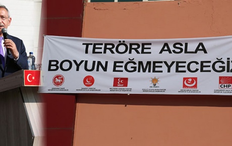 Kılıçdaroğlunun katıldığı programda anlamlı afiş