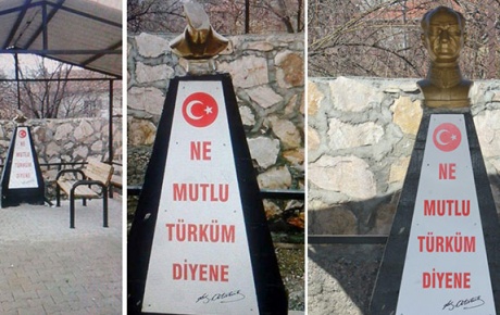 Sivasta Atatürk büstüne saldırı
