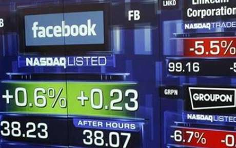 Facebook hisseleri ikinci günde battı