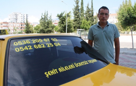Şehit ailelerine ücretsiz taksi